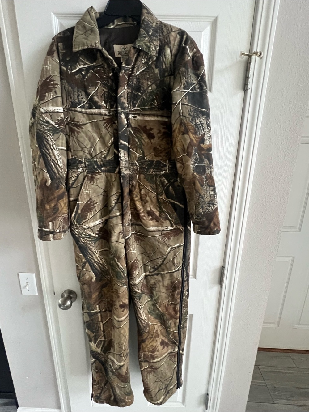RedHead Realtree-Style Camo Utility Coverall in Brown and Green for Her